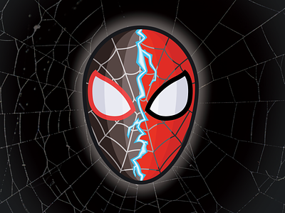 Spider-Man pin design avengers black electricity illustration illustrator lightning pin design red spider spider man spooky superhero vector web