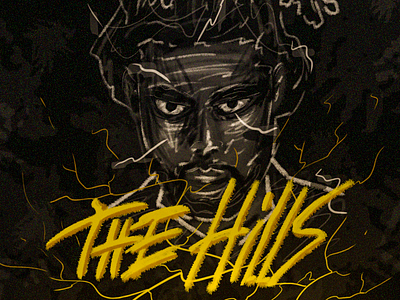 THE HILLS branding creative design direction flat hiphop illustration illustration art lettering painting rap typography
