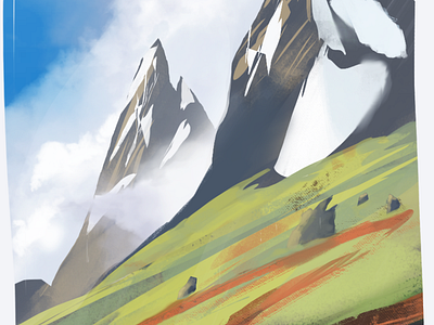 More Mountains anime design drawing illustration painting scenery