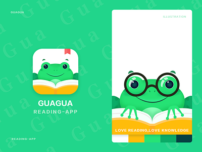 guagua reading | Icon Design app books icon app illustration reading