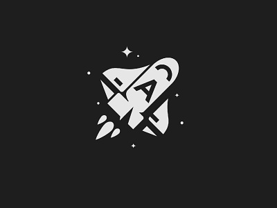 Rocket Logo dailylogochallenge flat logo rocket space stars