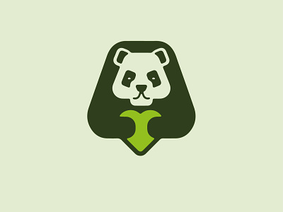 Panda animal dailylogochallenge flat green heart logo love panda