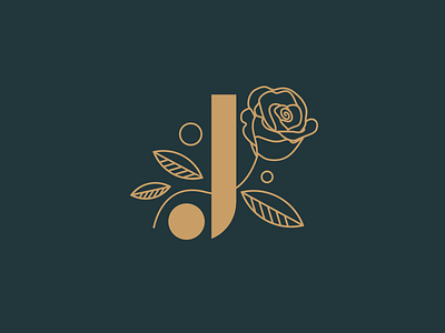 Jannelis La Rosa flower illustration j logo luxury minimal monogram rose