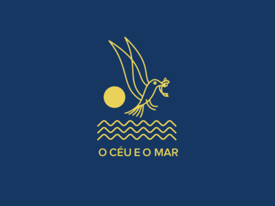 O céu e o mar (the sky & the sea) bar bird fish fishing logo sea seafood sun waves