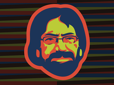 Carlos Cruz Diez portrait sticker vector