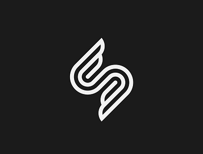 Flying S logo concept angel bird logo monogram s typography wings