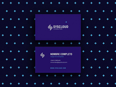 syscloud business card cloud icon logo monogram purple wings