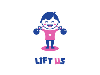 Lift US: Liftweighting for kids arrow blue fun kids lift logo pink star weight young