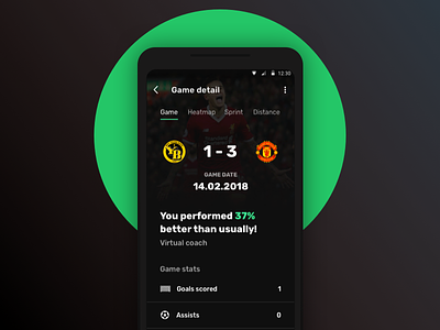 Football Tracker App - Game android app app design profile discover football game material platform sport