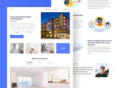 Homeshare clean flat house layout market minimal type ui web website