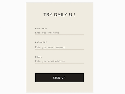 Sign Up Form - Daily UI 001