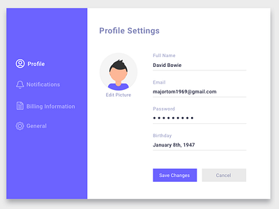 Settings - Daily UI 007