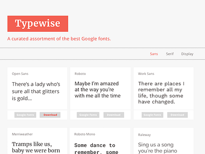 Typewise google fonts mvp