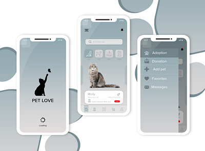 pet app android app appdesign apps design ios iphone mobile photoshop ui ux webdesign