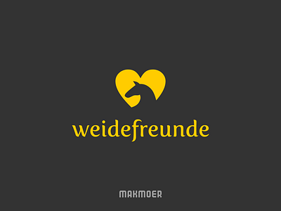 Weidefreunde logo animal horse logo love makmoer minimal modern negative space simple white space