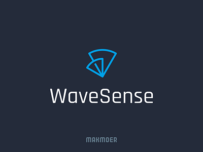 WaveSense logo abstract clean design logo minimal radar sense simple unique wave
