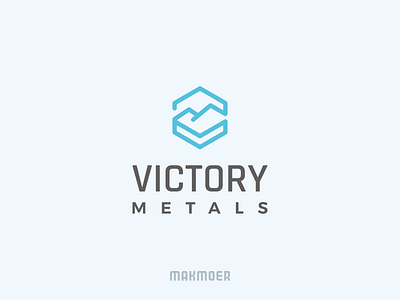 Victory Metals logo clean design initial logo metal minimal mining mountain simple vanadium