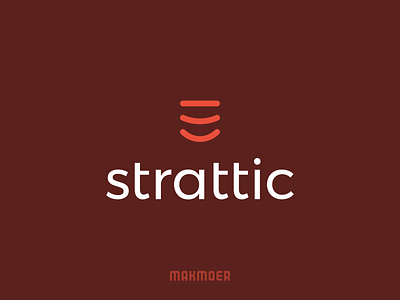 Strattic logo clean design logo minimal shield simple smile static unique
