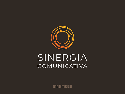 Sinergia Comunicativa logo circular clean communication design gradient logo makmoer minimal modern neat orange simple sinergia unique