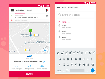 Book your ride app design cab cab booking daily ride popular place rides