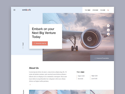 Embark homepage ui website
