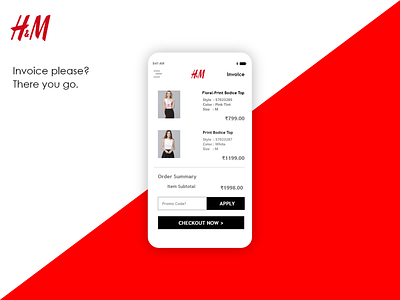 H&M App Invoice UI