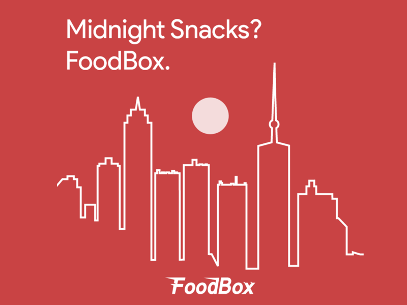FoodBox - MidNight Snacks photoshop red social media illustration graphic