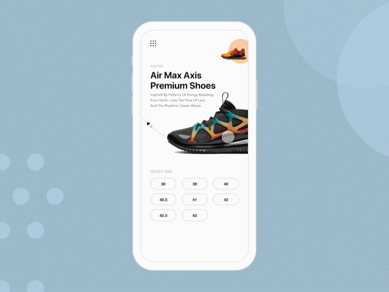 Shoe App Interaction adobe after effects adobe xd animation concept design exploration interaction ui design