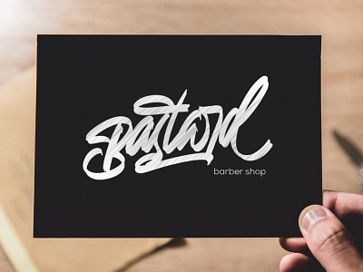 Bastard Barbershop design lettering logo