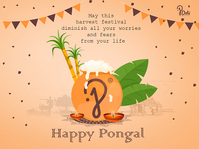 Happy Pongal banner design brand branding designer digital marketing festival poster graphic design illustration logo deisgn socialmedia ux vectorart