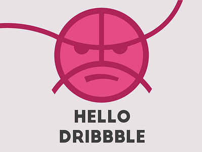 Hello Dribbble! art ball debut debuts dribbble hello illustration pink shot thanks