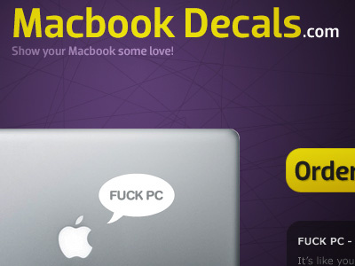 Macbook Decals apple decal fun mac project purple shop sticker stickers webshop yellow
