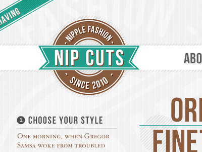 Nipcuts - Nipple Fashion Since 2010 brown hair label logo nipples retro style typography