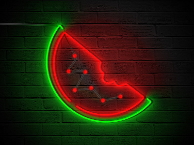 Neon Watermelon design graphic design illustration illustrator photoshop