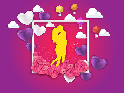 Valentine Card Design couple design heart illustration love love birds valentine valentine card vector visual visual art