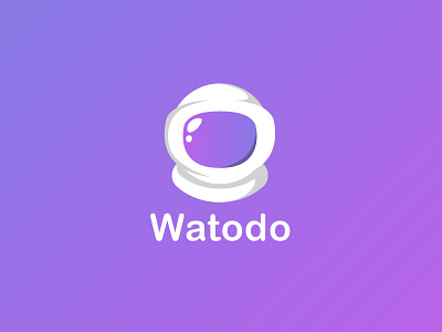 Watodo Logo app astronaut design gradient logo purple