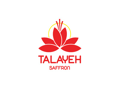Talayeh Saffron flower sun saffron red logo