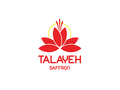 Talayeh Saffron flower logo red saffron sun