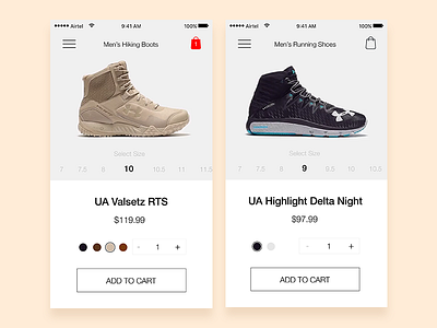 Shoe App Product Page