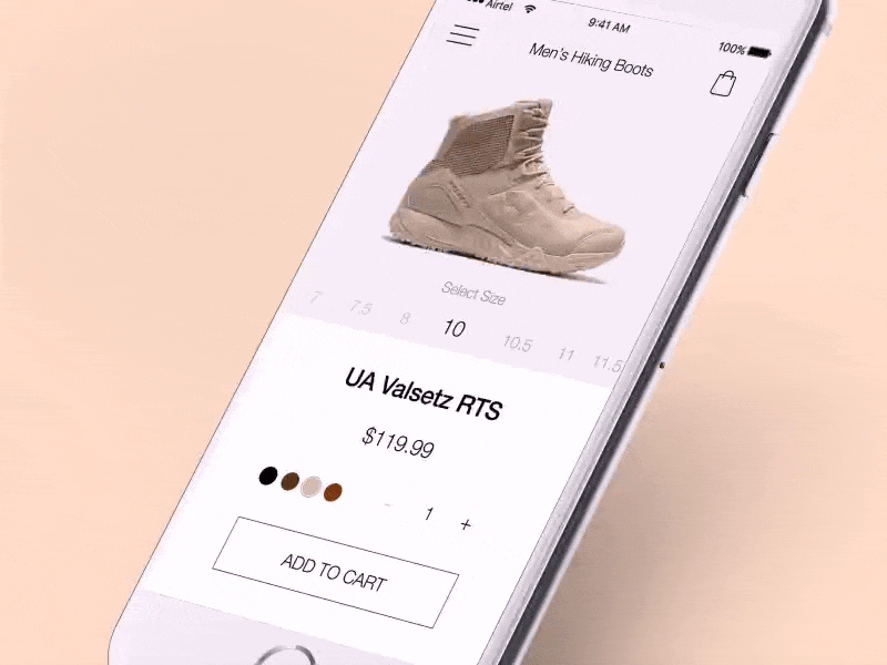 Shoe App Product Page - Animated Version
