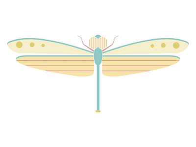 Dragonfly dragonfly flat flying green illustration illustrator insect wings