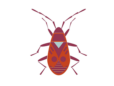 Firebug beetle bug firebug flat geometric illustration insect vector