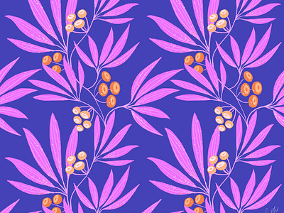 Leafs and berries pattern