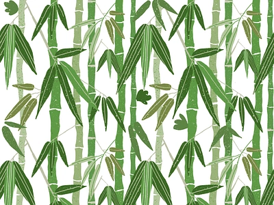 Bamboo green pattern asia asian bamboo design floral forest green illustration jungle pattren plant seamless stems surfacedesign vines