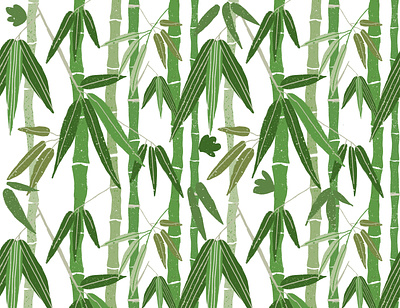 Bamboo green pattern asia asian bamboo design floral forest green illustration jungle pattren plant seamless stems surfacedesign vines