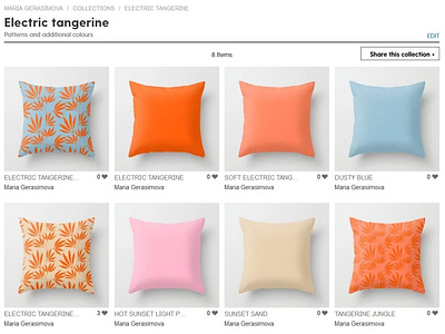 Electric tangerine collection on Society6 additional color collection colors decor decoration electric tangerine illustration orange pattern pillow surfacedesign tangerine