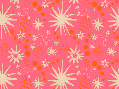 Spark pattern design illustration orange pattern pattern design pink print spark stars surfacedesign