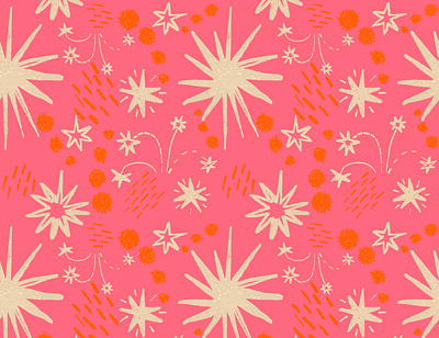 Spark pattern design illustration orange pattern pattern design pink print spark stars surfacedesign