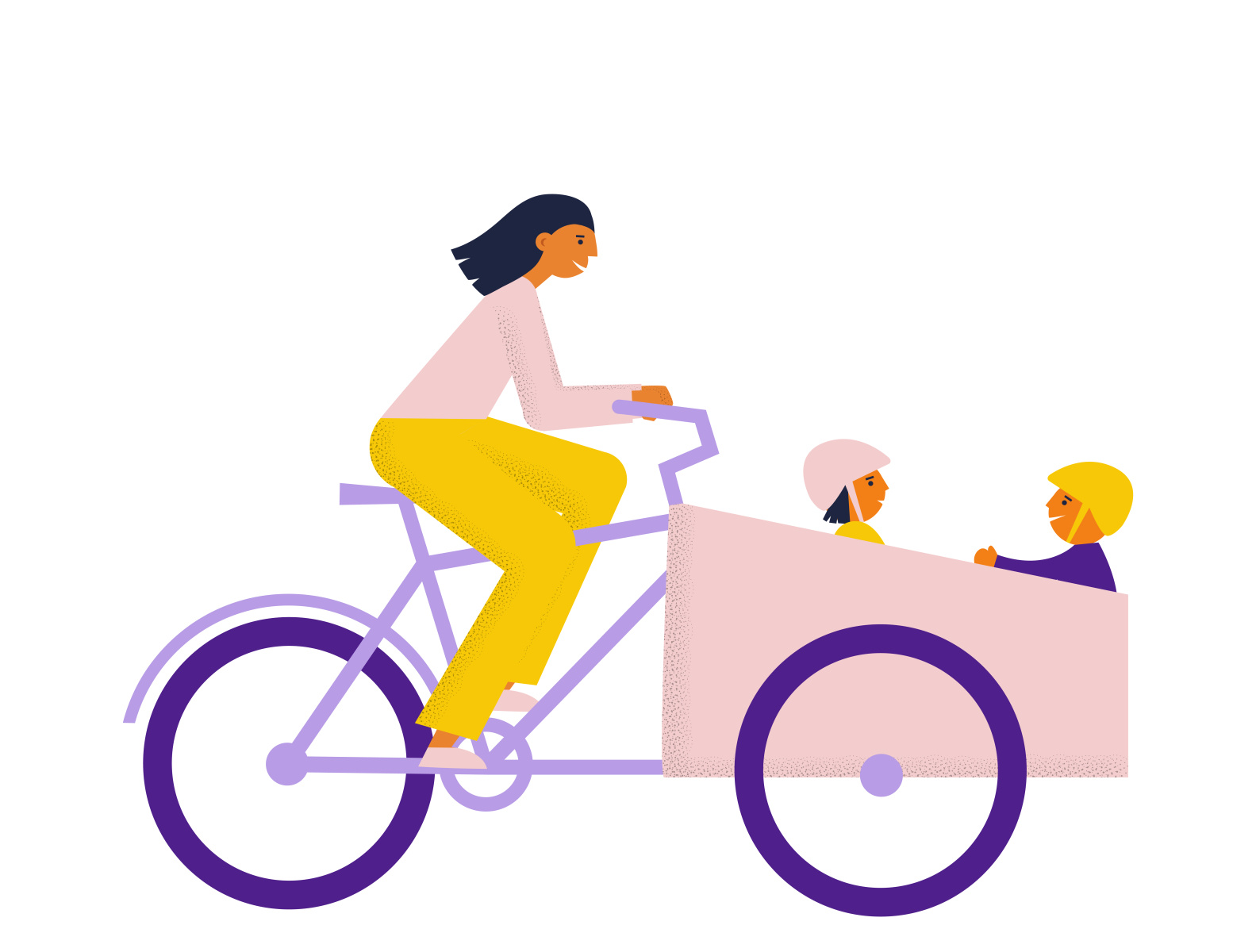 Bakfiets vector illustration cargo bike cargo cyclist ride netherlands transportation children clipart transport bicycle bike bakfiets mother vector flat illustration