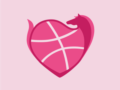 DribbbleHorse dribbble festival heart horse spring